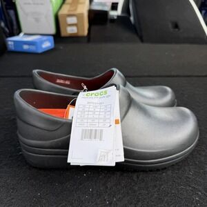 Crocs Neria Pro II LiteRide‎ Work Shoes Womens Size 6 Black Slip Resistant Clog